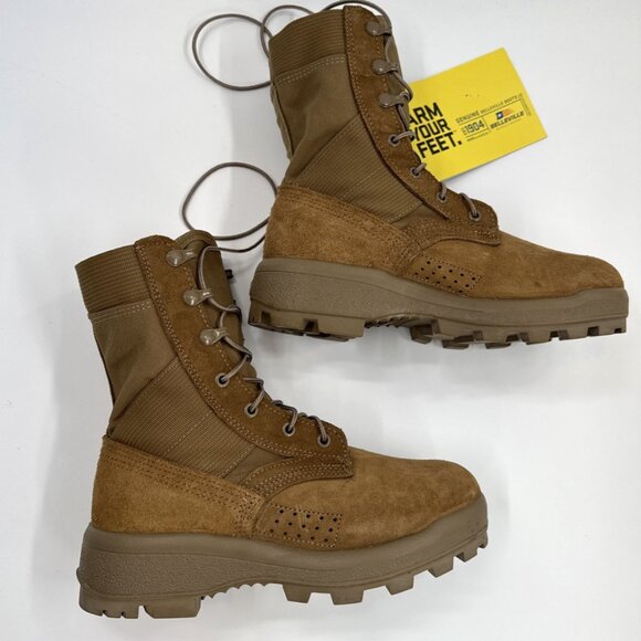 Belleville Boots Mens 5 R Brown Leather Military Combat Vibram 17-D-0008 NEW